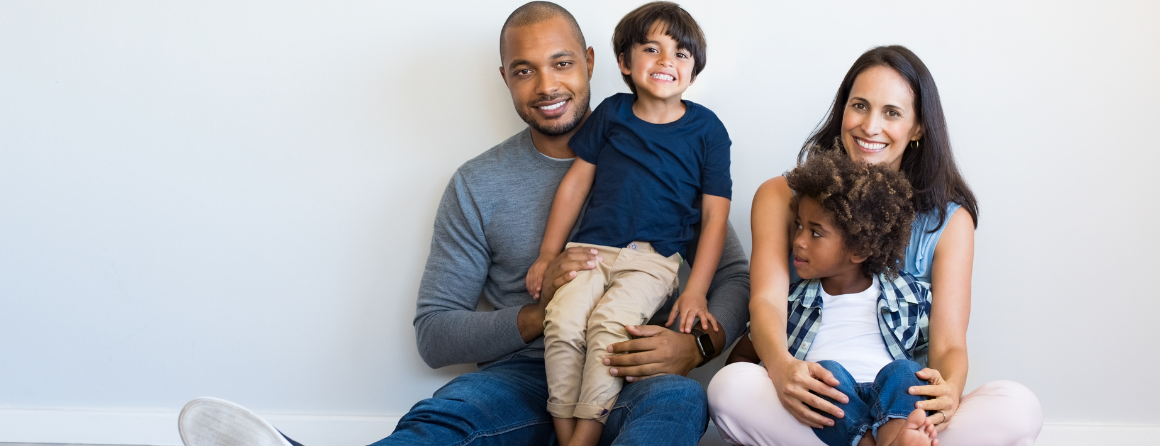 Happy multi race family 