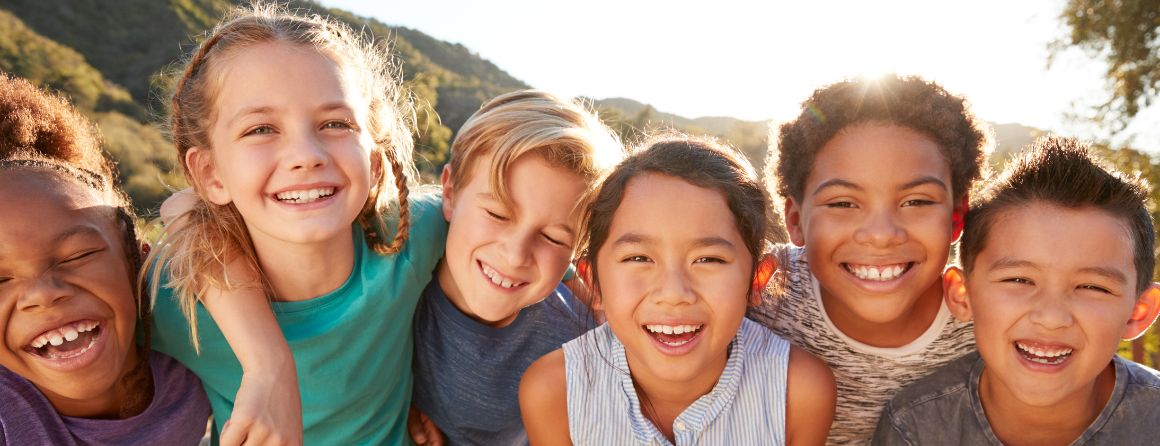 Group of children smiling