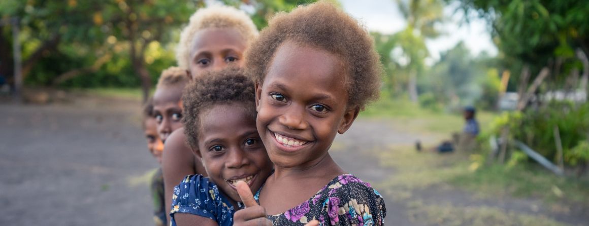 Children smiling for camera