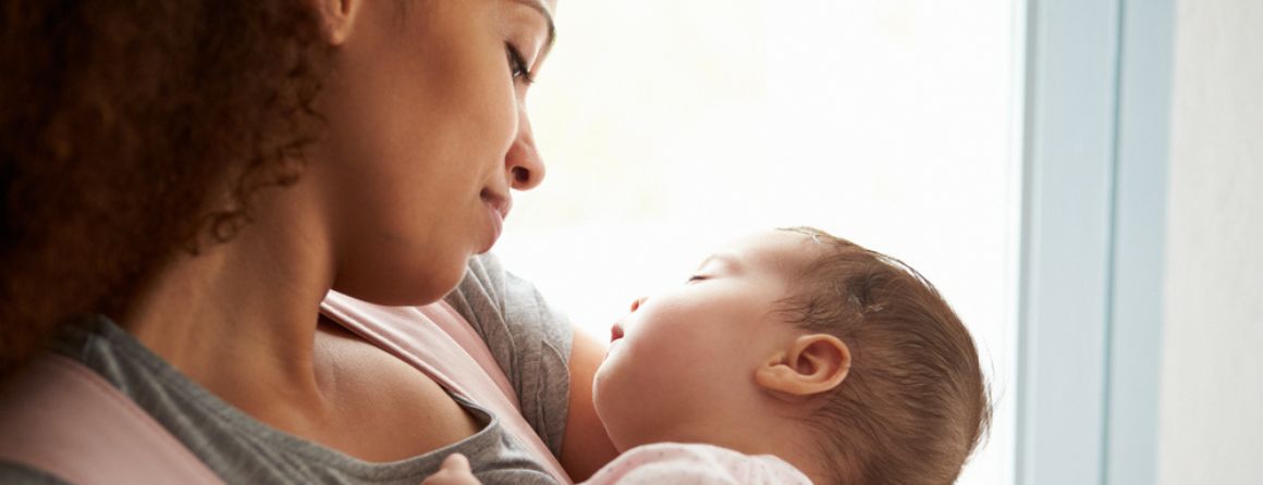 Mother holding baby
