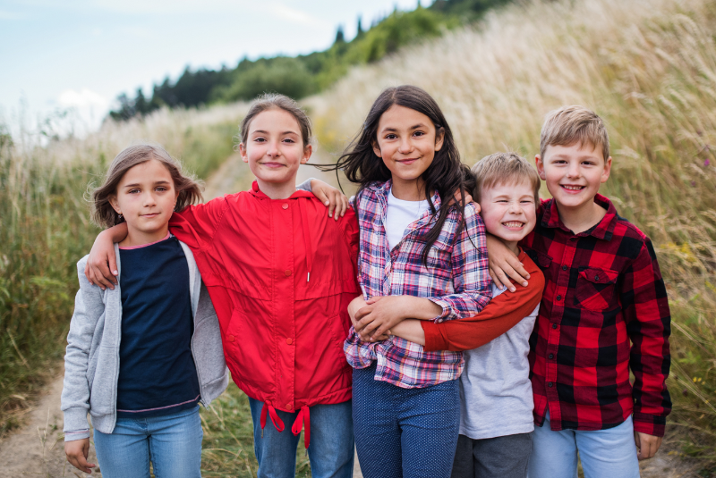 Children smiling for camera