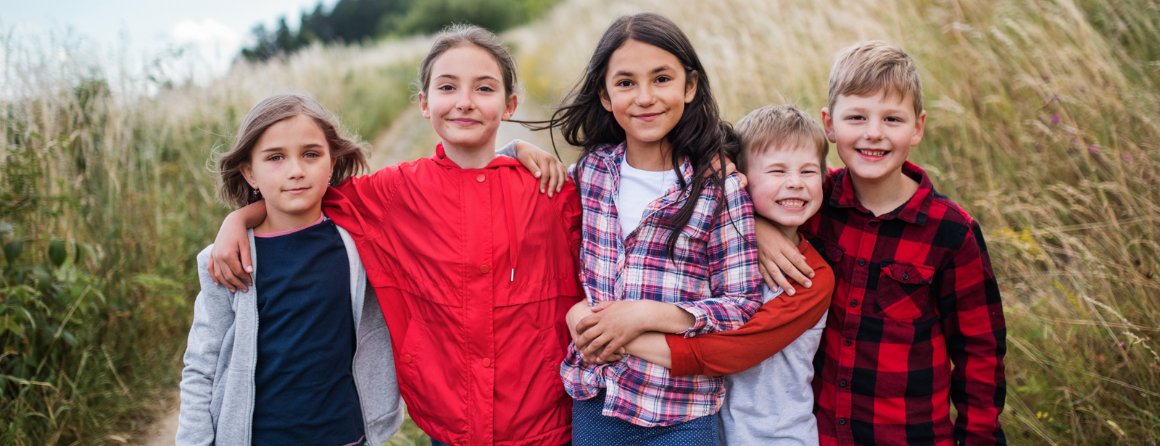Children smiling for camera