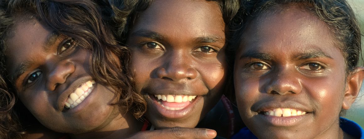 Aboriginal children smiling at camera