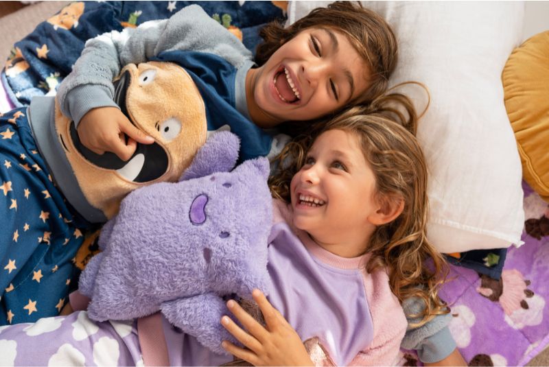 Two children playing with toys