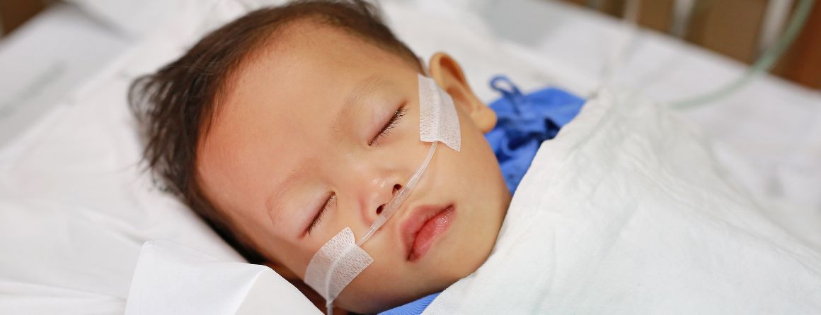 Child receiving oxygen