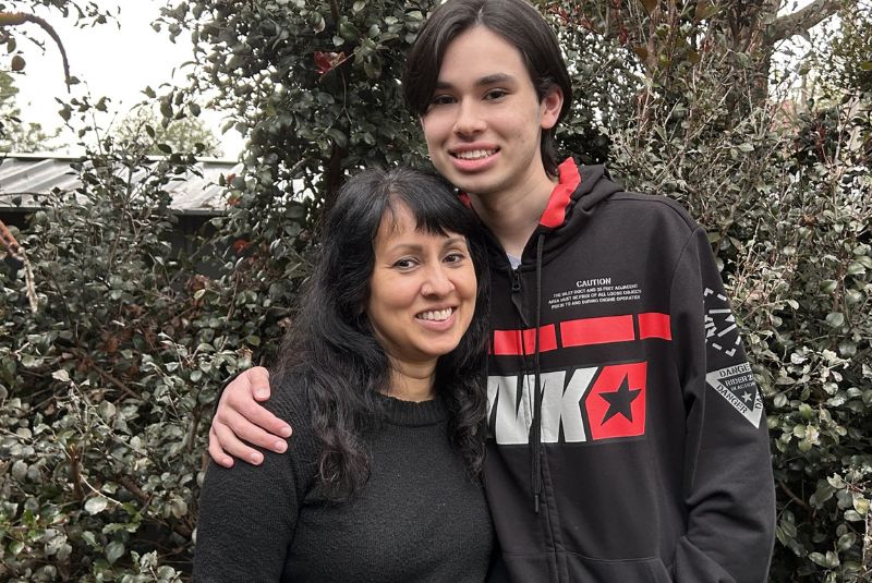 Food allergy patient Zane and his mother Suba