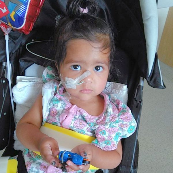 Strep A patient Gursirat with a feeding tube