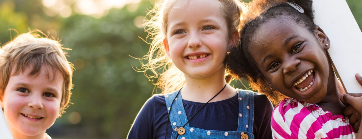 Children smiling for camera