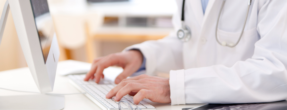 A researcher uses a computer