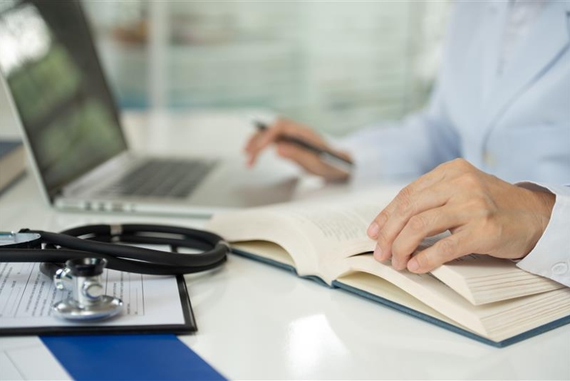 A person on a laptop