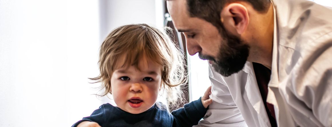 Afather with a child with achondroplasia, the most common form of dwarfism