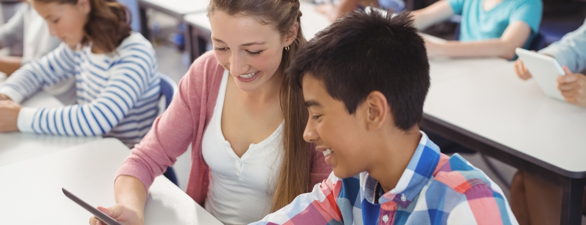 two children in school