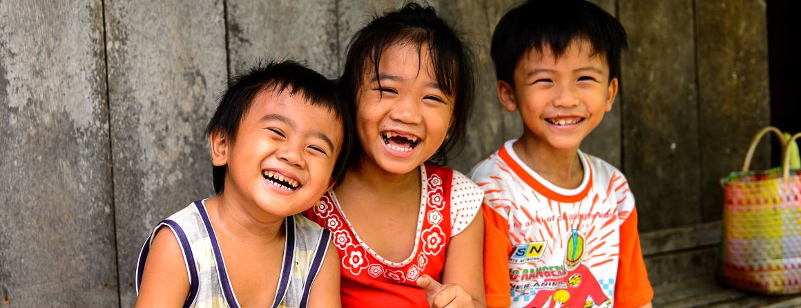 Children smiling for camera