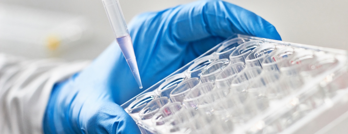 Scientist pipetting liquids for research