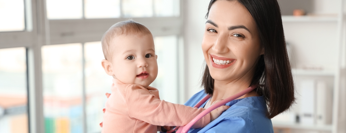 A woman and a child