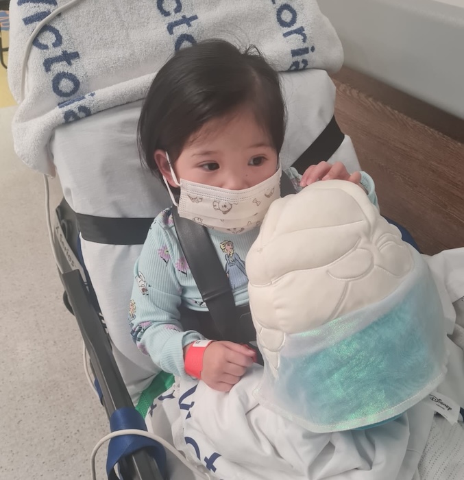 Emilia in hospital
