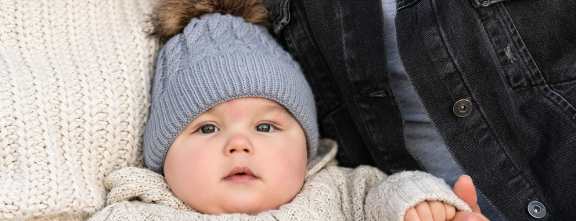 Child wearing beanie