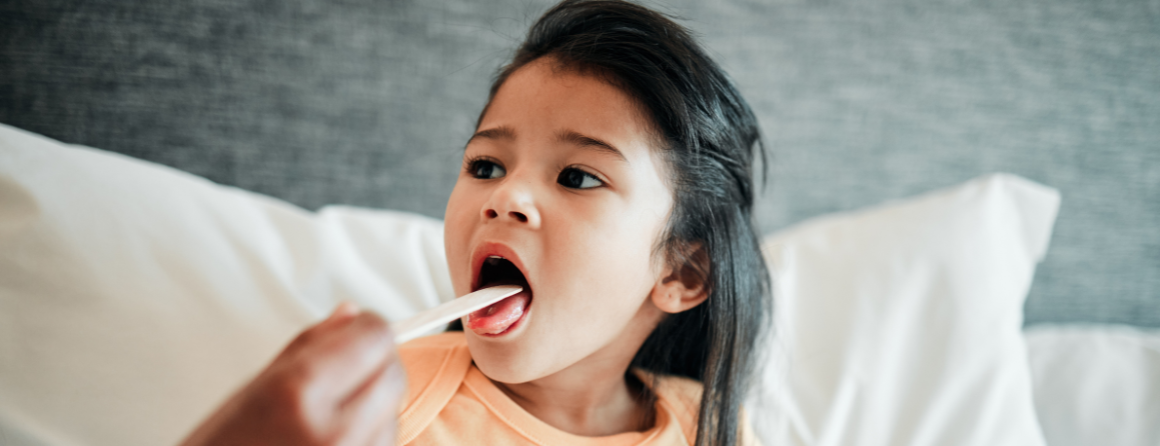 Child getting throat checked