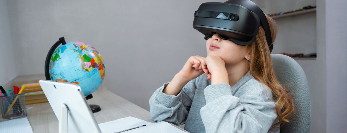 A child using a VR headset