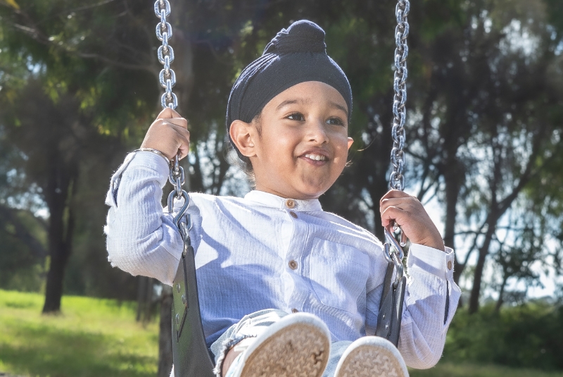 A child on a swing