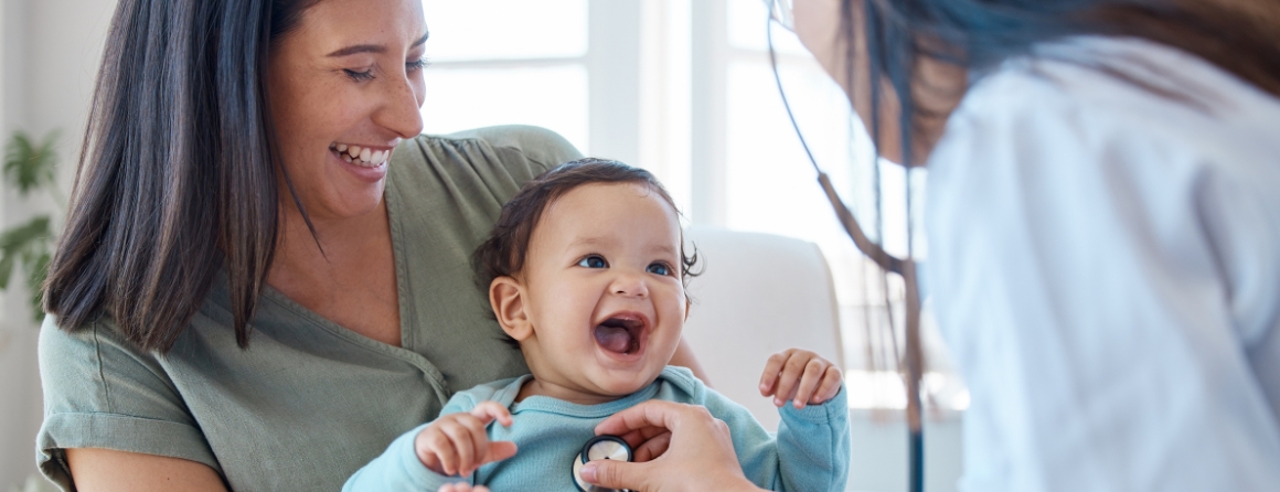 A mother and child with a doctor