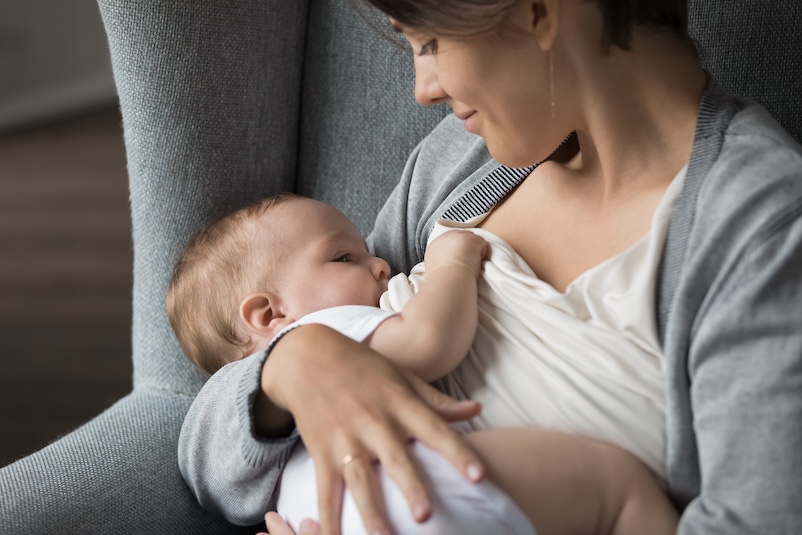 A mother breastfeeding