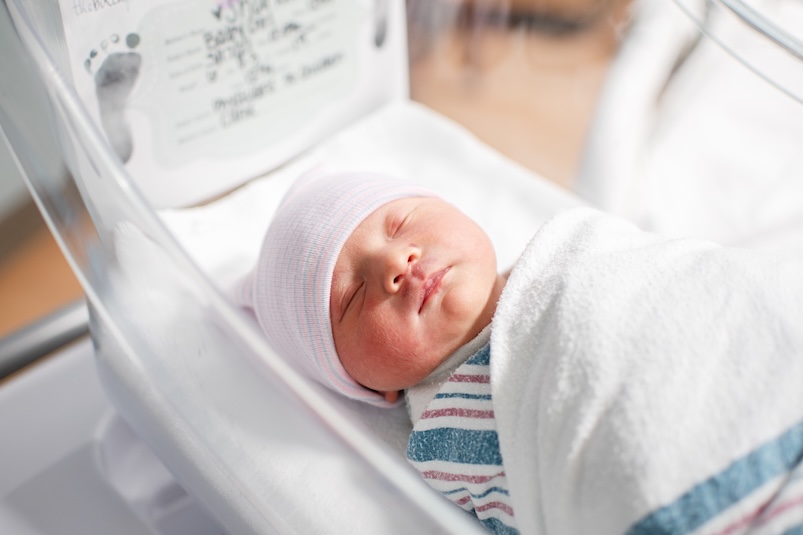 A baby undergoes genetic screening