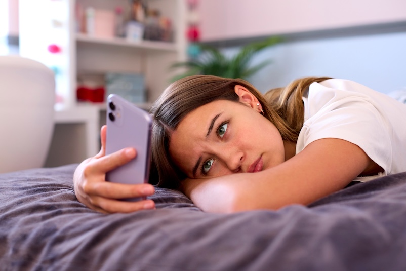 A child using social media