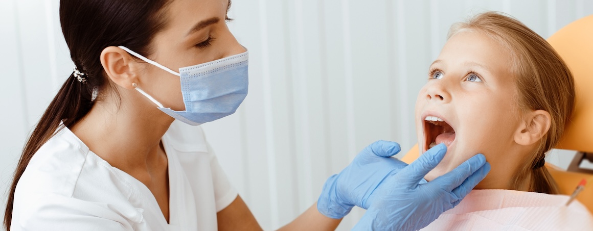 A child gets a dental check