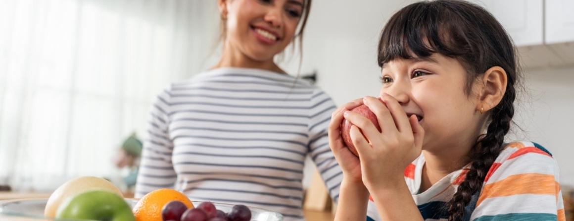 A child eating an apple