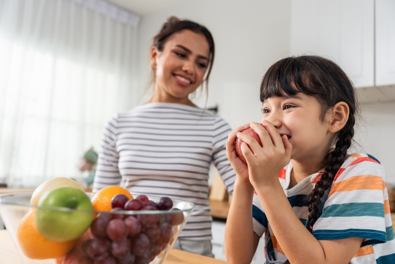 A child eating an apple