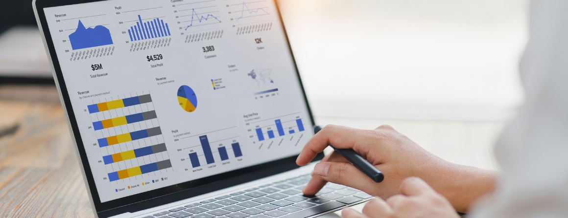 A person looking at health data on a computer