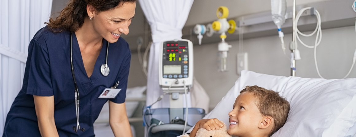 A child with sepsis is seen by a doctor in a hospital