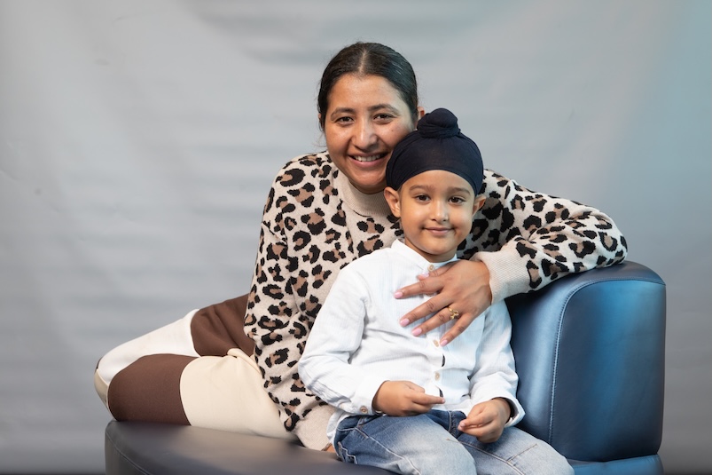 Epilepsy patient Royal and his mother Gurjinder