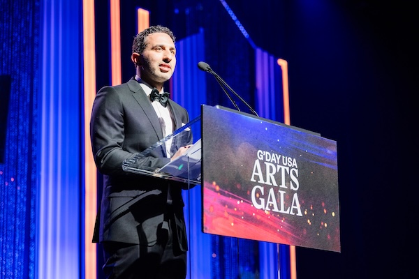 Professor Enzo Porrello speaking at the G’Day USA Arts Gala. Photo credit: Chris Schmitt Photography