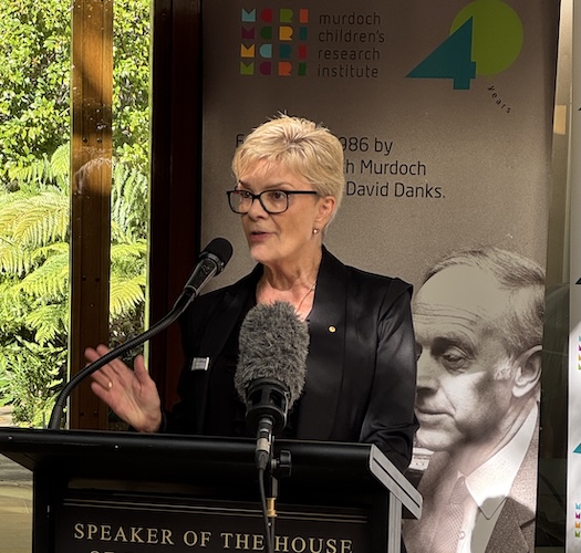 Director Professor Kathryn North speaking in Canberra ahead of MCRI's 40th anniversary