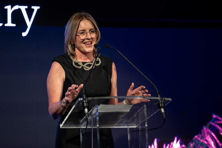 Premier Jacinta Allan speaking at MCRI's 40th anniversary Gala