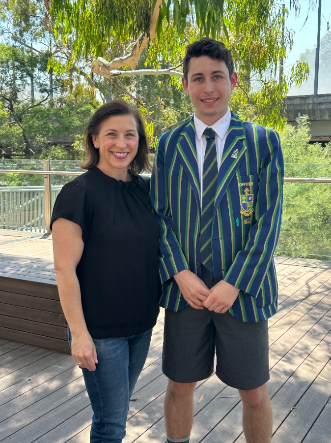 Concussion victim Max with his mum Bernadette