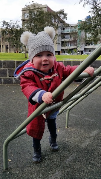 Speech therapy patient Isla as a toddler