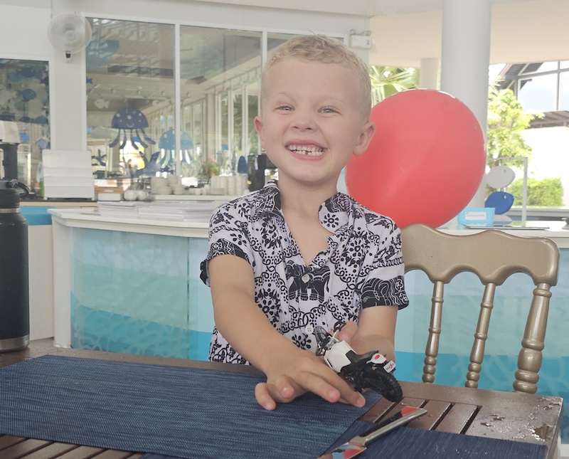Kawasaki disease patient Reuben happily smiling