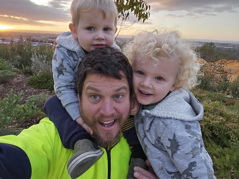 Reuben and his brother and dad