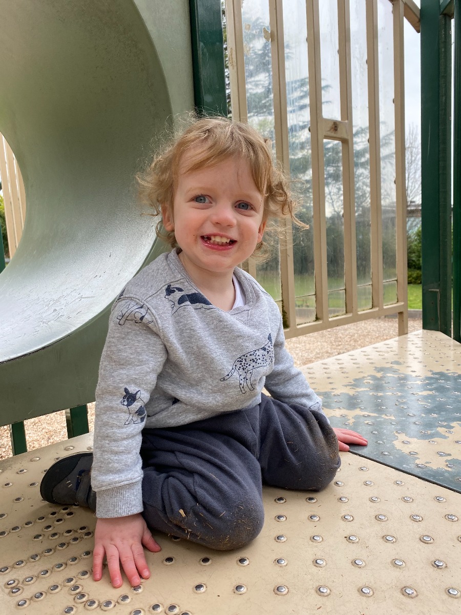 Teddy smiling