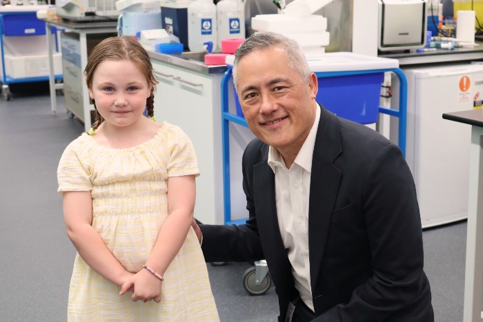 Emily with MCRI Heart Group leader Professor Michael Cheung