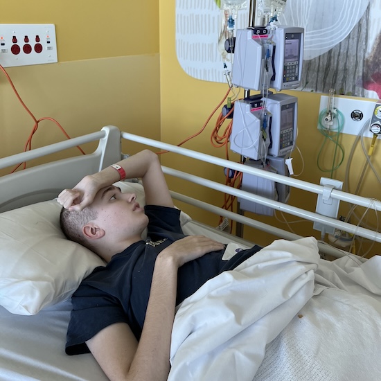 Leukemia patient Marco undergoing cancer treatment