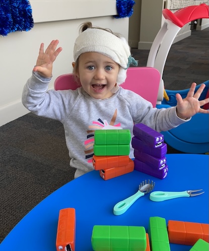 Nara after her cochlear implant surgery