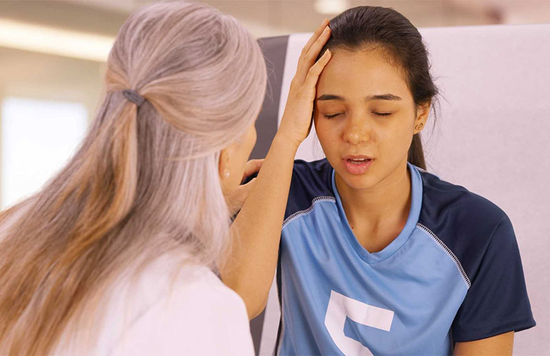 teen with injury
