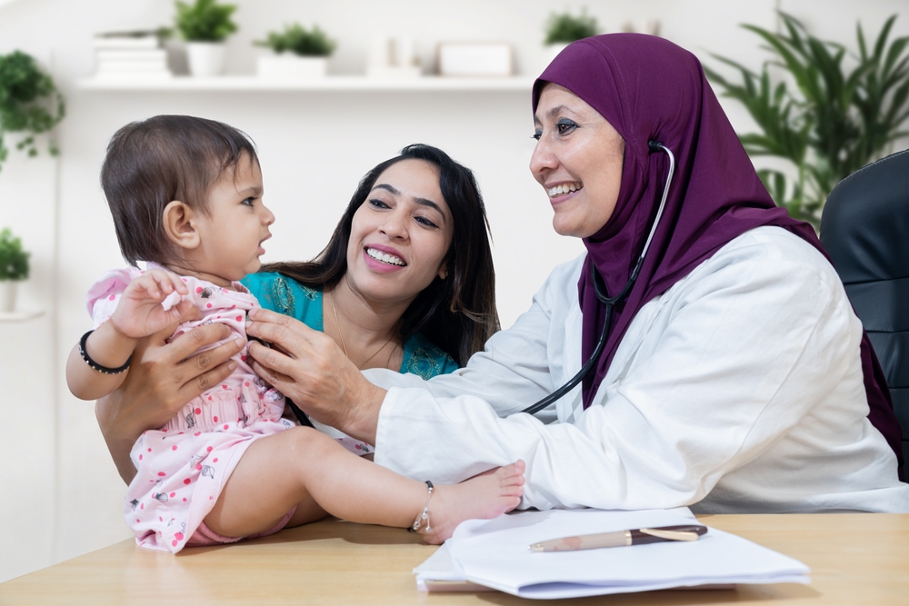 child getting GP checkup