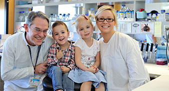 Researchers in the lab at MCRI