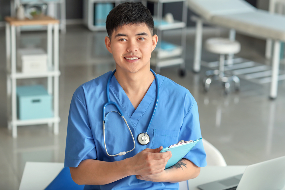Person wearing scrubs
