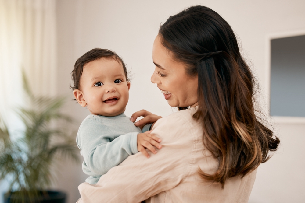 Mother looking at child